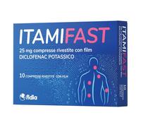 Itamifast 25 mg Diclofenac Potassico Antidolorifico, 10 Compresse