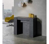 Itamoby Consolle allungabile Venus Antracite Spatolato con allunghe all'Interno L.90 P.48 H.77 allungabile a 296 cm