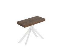 Itamoby Consolle estensibile 90 x 40/300 cm Saki Noce Piedi Bianchi