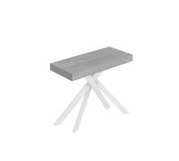 Itamoby Consolle estensibile 90x40/300 cm Saki cemento piedi bianchi