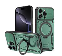 iTape Custodia magnetica per iPhone 16 Pro Max, supporto invisibile a 360°, protezione antiurto, ricarica wireless, protezione per lenti, verde