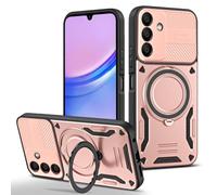 iTape Custodia magnetica per Samsung Galaxy A15, supporto invisibile a 360°, protezione antiurto, ricarica wireless, protezione per lenti, oro rosa