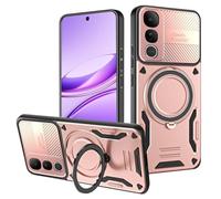 iTape Custodia magnetica per Vivo V50 Lite, supporto invisibile a 360°, protezione antiurto, ricarica wireless, protezione per lenti, oro rosa
