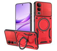 iTape Custodia magnetica per Vivo V50 Lite, supporto invisibile a 360°, protezione antiurto, ricarica wireless, protezione per lenti. Rosso