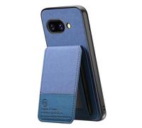 iTape Custodia per telefono in twill per Google Pixel 9A, guscio morbido al tatto 2 in 1, RFID, portafoglio con slot per carte di credito, antiurto e a prova di caduta, blu