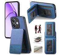 iTape Custodia per telefono in twill per OPPO A3x 5G, Soft Touch 2 in 1, RFID, slot per carte di credito, antiurto e a prova di caduta, blu