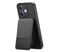 iTape Custodia per telefono in twill per OPPO A3x 5G, Soft Touch 2 in 1, RFID, slot per carte di credito, antiurto e a prova di caduta, nero
