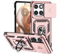 iTape Supporto magnetico per auto 2 in 1 Custodia per telefono per Motorola Edge (2025) 5G, custodia protettiva di grado militare, custodia per telefono integrata con anello rotante a 360° Fibbia