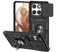 iTape Supporto magnetico per auto 2 in 1 Custodia per telefono per Motorola Edge (2025) 5G, custodia protettiva di grado militare, custodia per telefono integrata con anello rotante a 360 ° fibbia