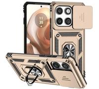 iTape Supporto magnetico per auto 2 in 1 Custodia per telefono per Motorola Edge (2025) 5G, custodia protettiva di grado militare, custodia per telefono integrata con anello rotante a 360° fibbia