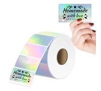 Itari Etichette termiche per stampante da 2,25" x 1,25" - QR Code Labels for Storage, Circle Label Stickers Thermal Paper, compatibile con Shopify, Ebay, Amazon, FedEx, 500 PCS/Roll, Argento