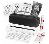 Itari Stampante Termica Portatile M832 A4 300Dpi con Custodia e 4 Rotoli di Carta Termica 53/80/110/210/216 mm, 2600 mAh Supporto Wireless Bluetooth per Android e iOS - Bianco 2025