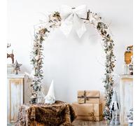 ITART Fiocco Imbottito in Velluto Bianche giganti 54cm Decorazione Natalizia per Albero e Ghirlanda Dietro Porta (Bianco, XXL)