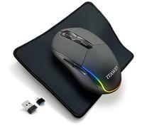 ITAWEY Mouse senza fili con LED a colori, Bluetooth 5.2 Dual Mode e ricevitore USB 2.4G, 6 pulsanti, ricaricabile, silenzioso, alta precisione con 3200 DPI, PC, laptop, tablet, nuovo modello