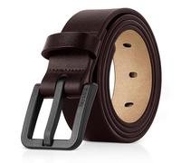 ITAY Belts Cintura TSA in pelle pieno fiore - Cintura ipoallergenica, regolabile e priva di nichel per uomini (Marrone, 31/80)