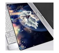 ITBT Angel batte Il Tappetino per Mouse XXL Allungato Anime, Tappetino per Mouse da Gioco Speed, 800x300mm Tappetino Anime Grande con Base in Gomma Antiscivolo, Bordi cuciti 3mm, per PC, F