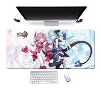 ITBT Honkai Impact 3rd. Tappetino Mouse Gaming 900x 400mm XXL per Mouse e PC, 3mm Mouse Pad Antiscivolo Fondo in Gomma con Bordi Cuciti, Q