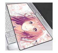 ITBT La Forma della Voce Anime Extended XXL Mousepad, Tappetino per Mouse Speed Gaming, 800x300mm Tappetino Anime Grande con Base in Gomma Antiscivolo, Bordi cuciti 3mm, per PC, D