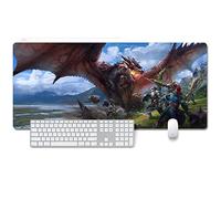 ITBT Monster Hunter Tappetino Mouse Gaming, Grande Anime Mouse Pad XXL 900x400mm Confortevole, Lavabile, 3mm Antiscivolo Tappetino Scrivania Supporto per Ufficio Computer, Adatto per Computer e PC, J