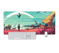 ITBT No Man's Sky Tappetino Mouse Gaming, Grande Anime Mouse Pad XXL 900x400mm Confortevole, Lavabile, 3mm Antiscivolo Tappetino Scrivania Supporto per Ufficio Computer, Adatto per Computer e PC, E