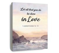 ITCLEYMDZV Christian Gift, Bible Verse Canvas Print, 1 Corinthians 16:14 Do Everything in Love, Wedding or Family Present(Unframed,16x24inch(40x60cm))