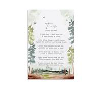 ITCLEYMDZV Classic Poetry Poster Trees by Joyce Kilmer Nature Inspired Wall-Art for Reading Nook Sunroom Porch Tranquil Decor(Unframed,08x12inch(20x30cm))