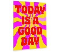 ITCLEYMDZV Girly Wall-Art with Saying - Today Is A Day Canvas Print, Uplifting Decor for Women's Workplace, Bedroom, Create a Mindset (Unframed,12x18inch(30x45cm))