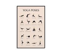 ITCLEYMDZV Home Gym Yoga : Beginner Friendly Workout Chart with Basic Poses for Daily Practice, Inspirational Fitness Wall-Art Decor(Unframed,16x24inch(40x60cm))