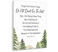 ITCLEYMDZV Inspirational Scripture Canvas - Isaiah 43:18-19 Forget the Former Things, Motivational Print for Office, Study, Prayer Room Wall Decor (Unframed,08x12inch(20x30cm))