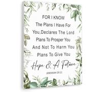 ITCLEYMDZV Jeremiah 29:11 Canvas - For I Know The Plans I Have For You Scripture Wall-Art, Motivational Decor for Home Office, Hope and a Future Gift Idea (Framed,12x18inch(30x45cm))