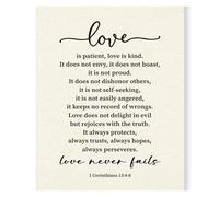 ITCLEYMDZV Love Never Fails Canvas Print - 1 Corinthians 13 Christian Quote, Scripture Wall Art for Bedroom or Office Decor(Framed,12x18inch(30x45cm))