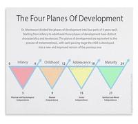 ITCLEYMDZV Montessori Four Planes of Development Educational Canvas Wall-Art for Classroom Nursery Living Room Decor(Framed,08x12inch(20x30cm))