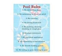 ITCLEYMDZV Swimming Pool Rules Poster Educational Tips Canvas Wall-Art for Community Pool Decor(Unframed,08x12inch(20x30cm))