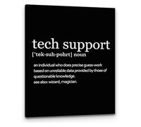 ITCLEYMDZV Tech Support Definition Wall-Art Modern Minimalist Technical Support Definition Print Canvas Painting for Home Bedroom Office Living Room Workplace Decor(Framed,12x18inch(30x45cm))