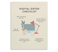 ITCLEYMDZV Unplug Create Focus Digital Detox Canvas Wall-Art for Home Office Study Room Decor(Framed,08x12inch(20x30cm))