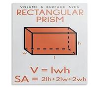 ITCLEYMDZV Volume and Area Formulas Rectangular Prism Math Geometry Educational Poster Wall-Art for Classroom Bedroom and Office Decor(Framed,16x24inch(40x60cm))