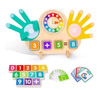 ITClosud Montessori Toys 3 Anni, Giochi Matematica Educativo da 3 4 5 Anni, Giochi Calcolo delle Dita Bambini in Legno, Regalo di Compleanno per Ragazzo e Ragazza di 5 Anni