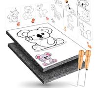 ITClosud Punteruolo per Carta Bambini Dai 4 Anni In Su, Kit Completo Di Aghi Con 2 Feltri, 2 Aghi e 10 Immagini Da Ricamo, Legno Tappetino Artigianato, Kit Artistico Per I Più Piccoli