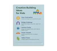 ITCUUIEC Educational Play Poster Building Activities for Imagination Engineering Canvas Wall-Art(Unframed,12x18inch(30x45cm))