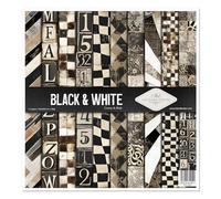 ITD Collection - Carta per scrapbook - Set per scrapbooking - Carta decorativa per fai da te - 310 x 310 mm - 10 fogli + 1 - Black & White - SLS-084