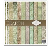 ITD Collection - Confezione per scrapbooking, 12 x 12 pollici, carta decorativa, decoupage, creazione di biglietti, dimensioni carta - 310 x 320 mm (Four elements-Earth -SLS-013)