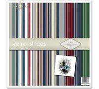 ITD Collection - Confezione per scrapbooking, 12 x 12 pollici, carta decorativa, decoupage, creazione di biglietti, dimensioni carta - 310 x 320 mm (Retro stripes -SLS-016)