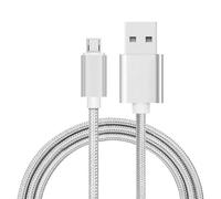 iTechCover Cavo USB intrecciato di ricarica/cavo di alimentazione compatibile con cuffie wireless Skullcandy JIB / bianco / (3 m)