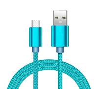 iTechCover Cavo USB intrecciato per ricarica/caricabatterie, compatibile con Motorola MBP35S Parent Unit Baby Monitor/Baby Blue (2 m)