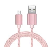 iTechCover Cavo USB intrecciato per ricarica/caricatore compatibile con proiettore Philips PicoPix PPX 4350, oro rosa, 2 m