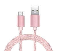 iTechCover Cavo USB intrecciato per ricarica/caricatore compatibile con videocamera JVC Everio GZ-R10, oro rosa, 1 m