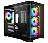 Itek case DARK CAVE CURVED - Gaming Tower, ATX, 4x12cm ARGB fan, 2xUSB3, Type-C, Side & Front Panel Temp Glass