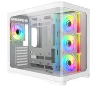 Itek case DARK CAVE CURVED - Gaming Tower, ATX, 4x12cm ARGB fan, 2xUSB3, Type-C, Side & Front Panel Temp Glass, White Edition