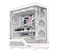 iTek Case Tower Bianco SHOWBUI WAVE 82W con Illuminazione e Vetro Temprato