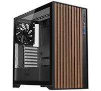 Case WOODY - Gaming Tower, ATX, 3x14cm Black fan, 2xUSB3, Type-C, Wood Front, T